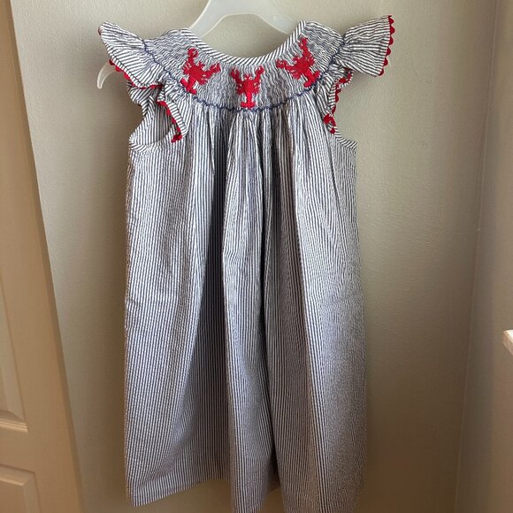 Smocked Dress with lobster by Secret Wishes, size 4T - Picture 1 of 3